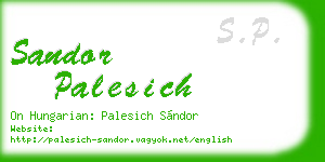 sandor palesich business card